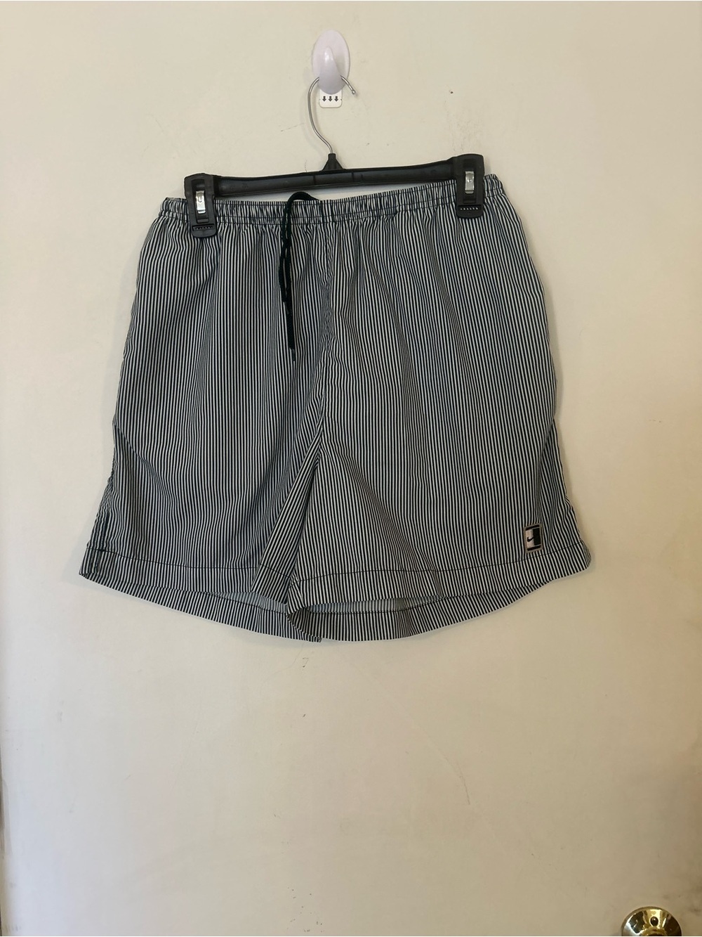 Vintage Nike's Medium Striped Drawstring Shorts in Green and White